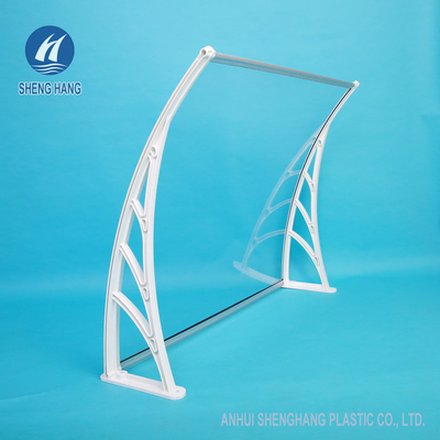 Khung nhựa PC Bảng điều khiển vững chắc Tán cửa sổ Polycarbonate mái hiên