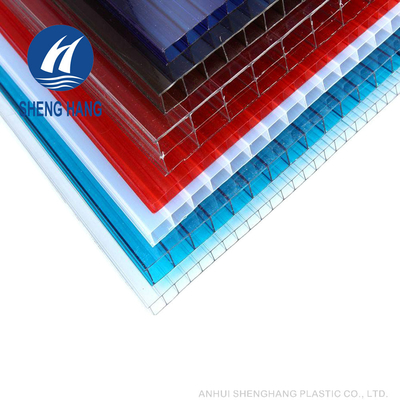 Tấm Polycarbonate kép tường 10mm màu xám vàng cho nhà kính Chống chịu thời tiết