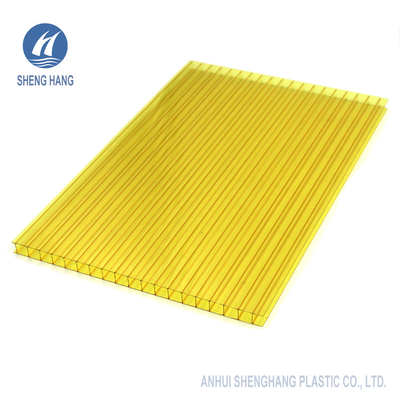 ODM Màu Eco 6mm Tường Tấm Polycarbonate Đôi Tường Tấm lợp Mái che