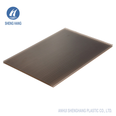 Tấm lợp nhà kính Polycarbonate đôi tường chống cháy Khả năng truyền tải cao