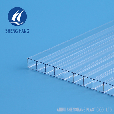 Xây dựng mái nhà PC rỗng Tấm polycarbonate kép chống trầy xước 80um
