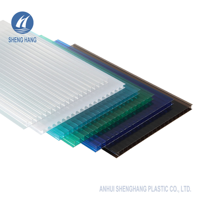 Xây dựng mái nhà PC rỗng Tấm polycarbonate kép chống trầy xước 80um