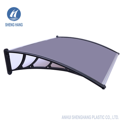 Mái hiên Polycarbonate cong màu nâu với chân đế kim loại Chống thấm nước Bền