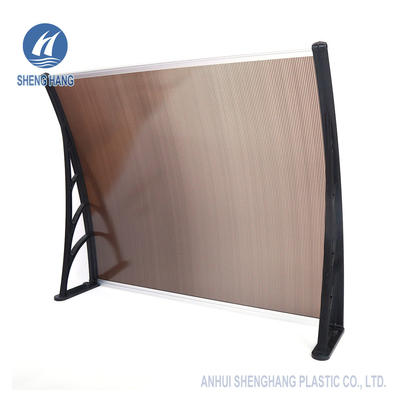 Mái hiên bằng nhựa Polycarbonate nhẹ SGS màu nâu