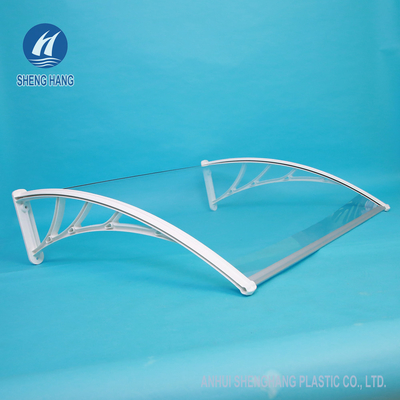 Khung nhựa PC Bảng điều khiển vững chắc Tán cửa sổ Polycarbonate mái hiên