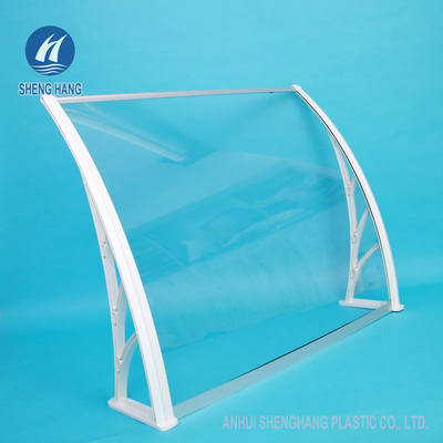 Khung nhựa PC Bảng điều khiển vững chắc Tán cửa sổ Polycarbonate mái hiên