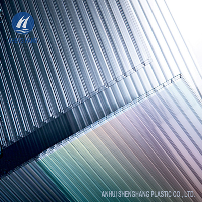 Hình chữ nhật rỗng 8mm Tấm lợp bằng nhựa polycarbonate ba vách