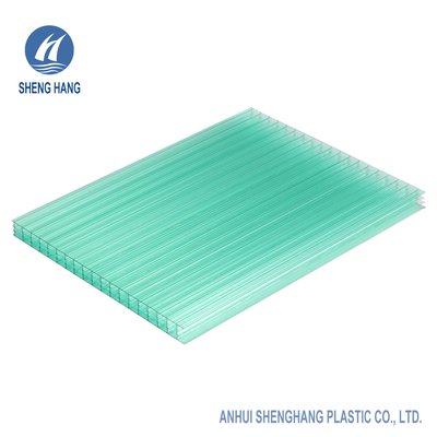 Tấm polycarbonate rỗng 4 lớp 18mm màu xanh lam Chống cháy 1050mm