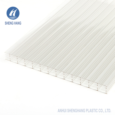 Tấm Polycarbonate rỗng bốn tường chống tia cực tím 2000 * 3000mm Dày 14mm