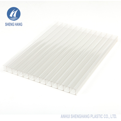 Tấm Polycarbonate rỗng bốn tường chống tia cực tím 2000 * 3000mm Dày 14mm