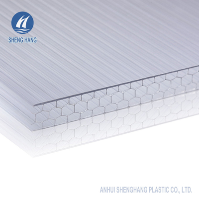 Đùn tấm Polycarbonate tổ ong chống thấm nước 80 Micron Lớp phủ UV